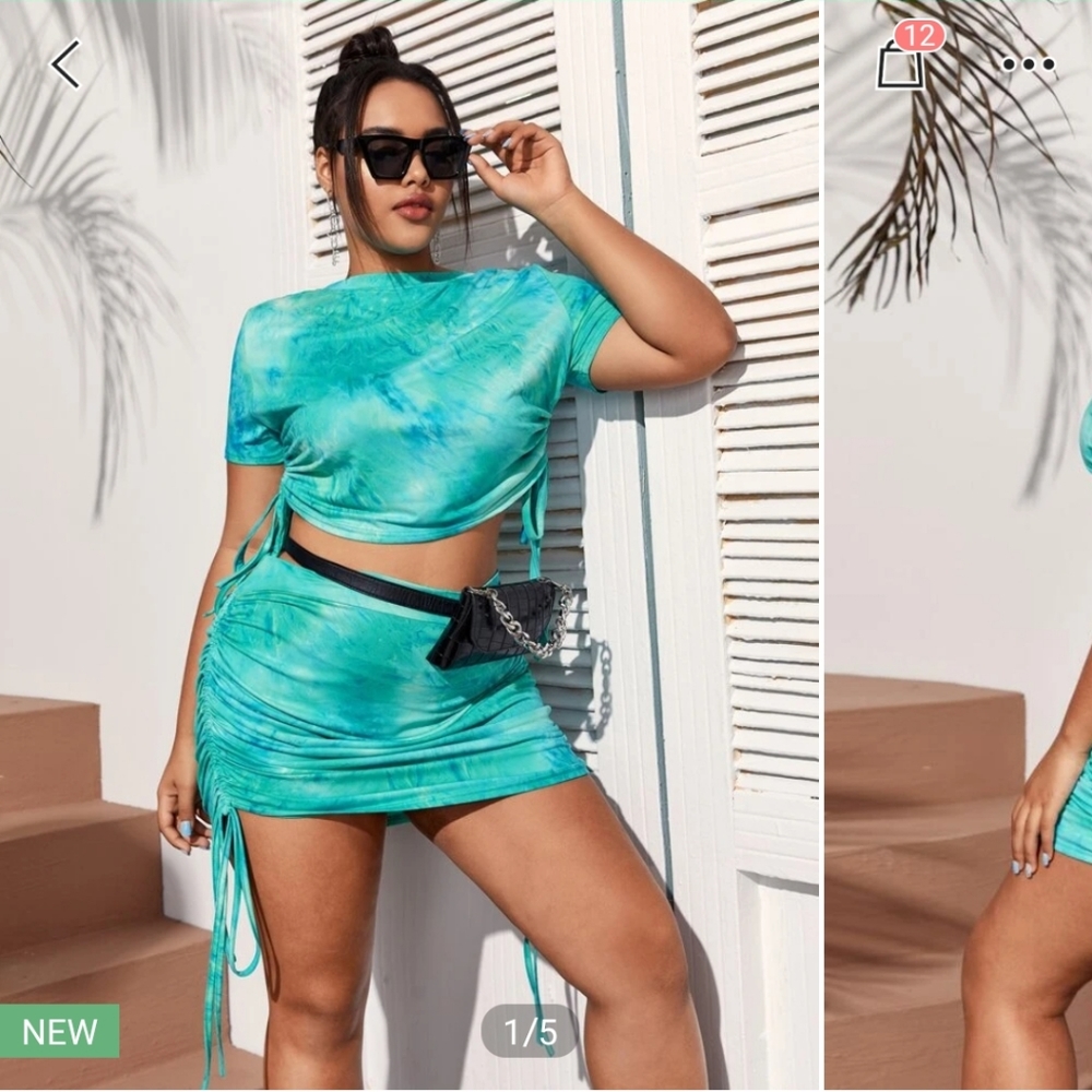 Ruched Tie Dye Set